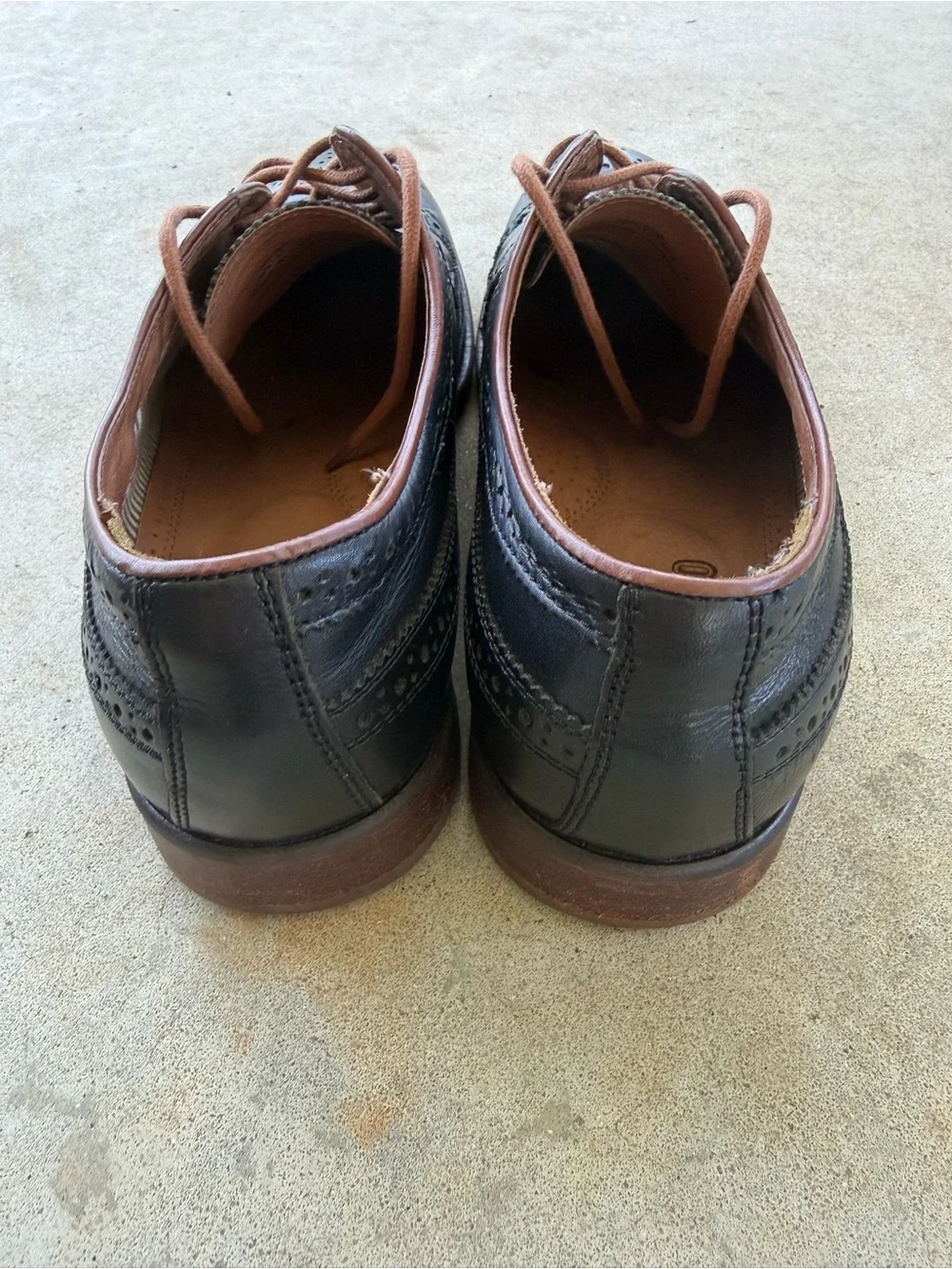 Johnston & Murphy Black Leather Long Wing Derby Men’s Dress Shoes 11.5 M